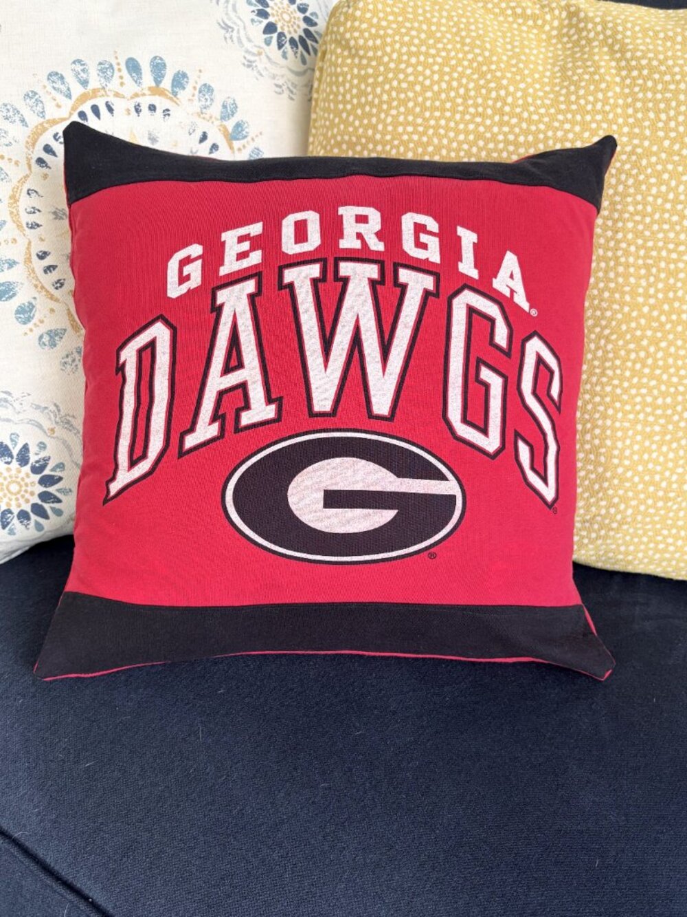 University of Georgia Bulldogs handmade reworked t-shirt 16" Throw pillow cover